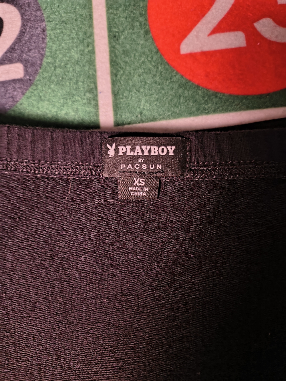 Playboy by PacSun XS Black Cotton Micro Mini Skirt Embroidered Bunny Y2K - Picture 9 of 12